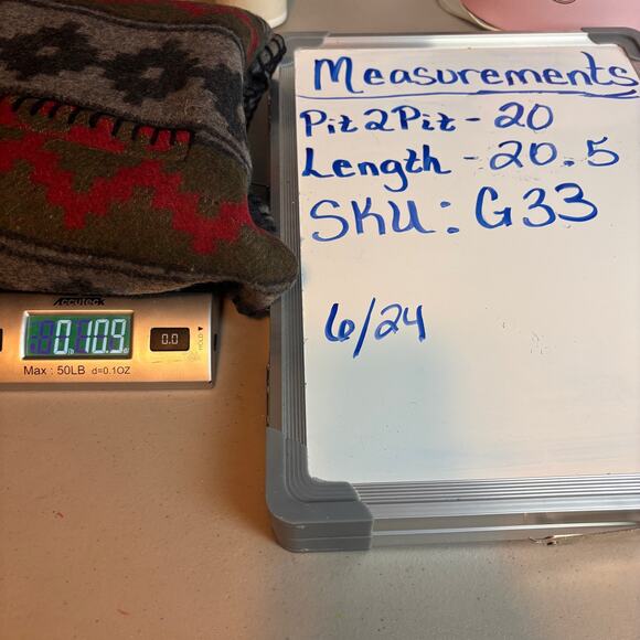 Vintage At Last & Co. Wool Vest Aztec Navajo Pattern Wood Toggle Buttons Large - Picture 7 of 7